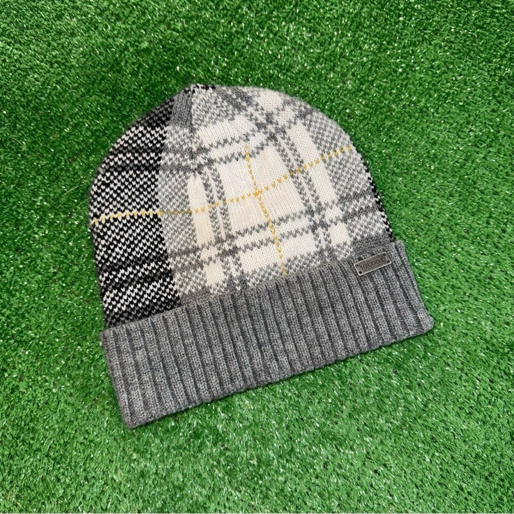 Igloos Plaid Knit Beanie Hat Men Adult